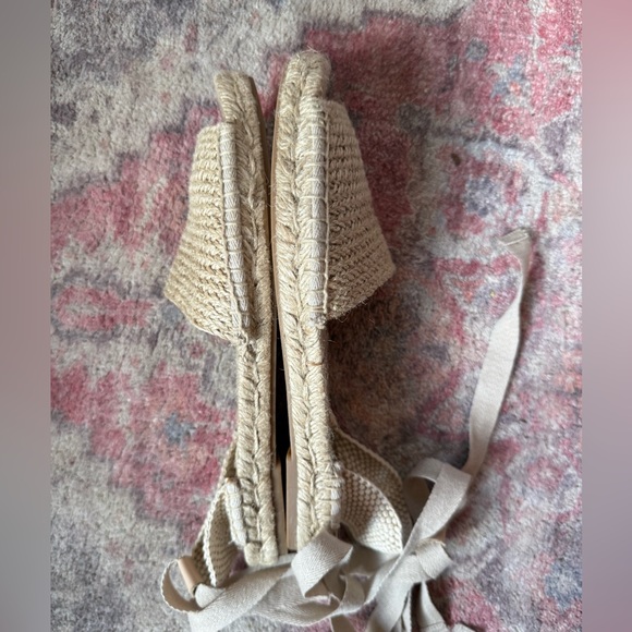 Mango espadrille slide sandal cotton jute neutral coastal size 6.5 7 - Picture 7 of 8